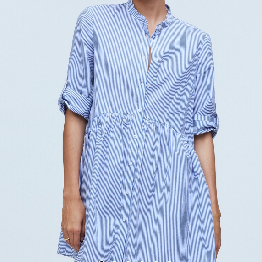 Madewell Blue and White Nautical Striped Button Down‎ Dress Size Xs Extra Small